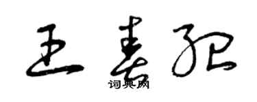 曾慶福王春紀草書個性簽名怎么寫
