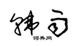 朱錫榮韓雨草書個性簽名怎么寫