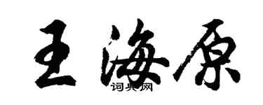 胡問遂王海原行書個性簽名怎么寫