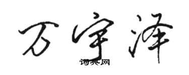 駱恆光萬宇澤行書個性簽名怎么寫