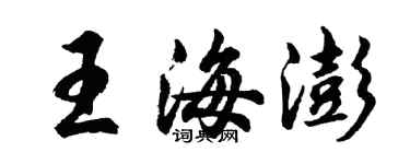 胡問遂王海澎行書個性簽名怎么寫