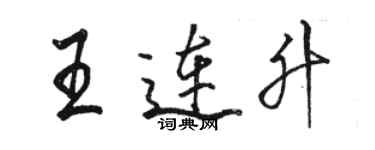 駱恆光王連升行書個性簽名怎么寫