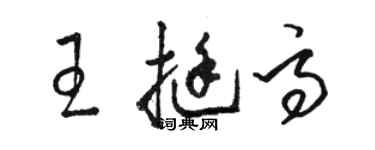 駱恆光王挺高草書個性簽名怎么寫