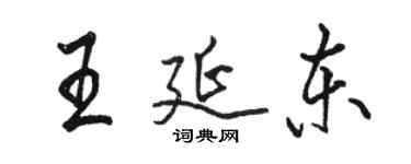 駱恆光王延東行書個性簽名怎么寫
