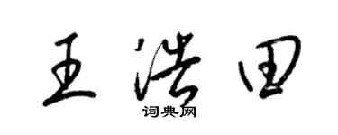 梁錦英王浩田草書個性簽名怎么寫