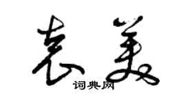 曾慶福袁美草書個性簽名怎么寫