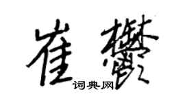 王正良崔郁行書個性簽名怎么寫