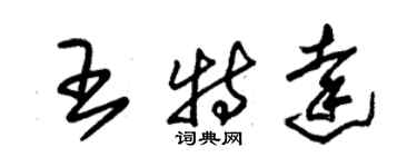 朱錫榮王特達草書個性簽名怎么寫