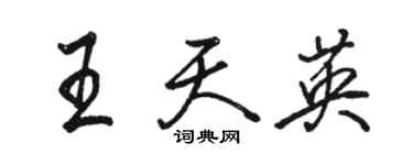 駱恆光王天英行書個性簽名怎么寫