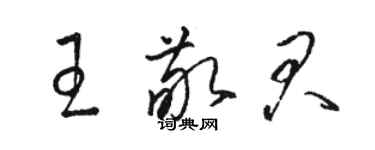 駱恆光王敬君草書個性簽名怎么寫