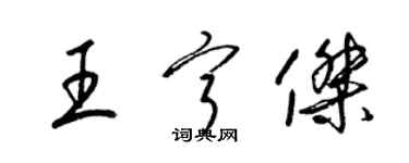 梁錦英王寧傑草書個性簽名怎么寫