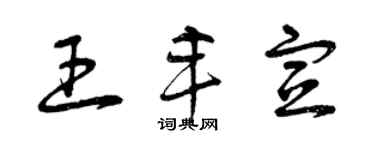 曾慶福王豐宣草書個性簽名怎么寫