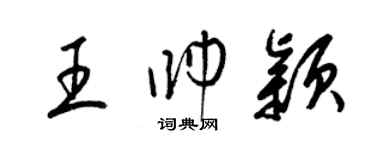 梁錦英王帥穎草書個性簽名怎么寫