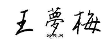 王正良王夢梅行書個性簽名怎么寫