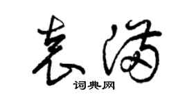 曾慶福袁滿草書個性簽名怎么寫