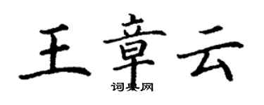 丁謙王章雲楷書個性簽名怎么寫