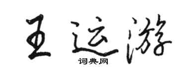 駱恆光王運遊行書個性簽名怎么寫