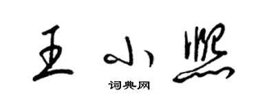 梁錦英王小熙草書個性簽名怎么寫