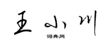 梁錦英王小川草書個性簽名怎么寫