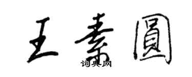 王正良王素圓行書個性簽名怎么寫