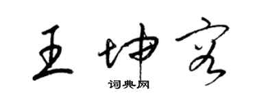 梁錦英王坤容草書個性簽名怎么寫