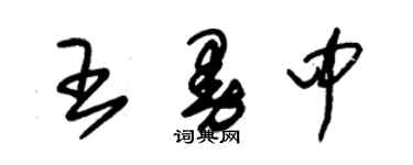 朱錫榮王曼中草書個性簽名怎么寫