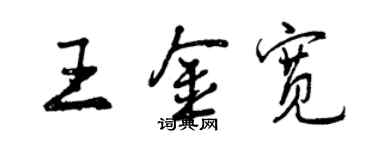 曾慶福王金寬行書個性簽名怎么寫