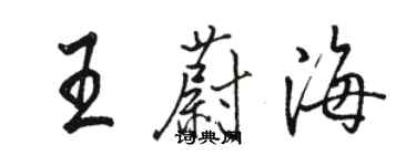 駱恆光王蔚海行書個性簽名怎么寫