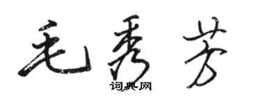 駱恆光毛秀芳行書個性簽名怎么寫