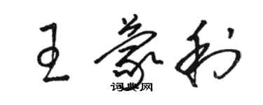 駱恆光王蒙利草書個性簽名怎么寫