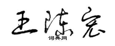 曾慶福王陳宏草書個性簽名怎么寫