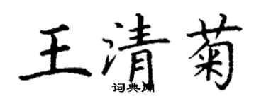 丁謙王清菊楷書個性簽名怎么寫