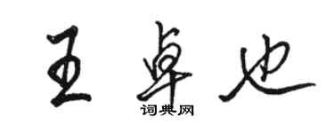 駱恆光王卓也行書個性簽名怎么寫