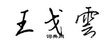 王正良王戈雲行書個性簽名怎么寫