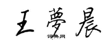 王正良王夢晨行書個性簽名怎么寫