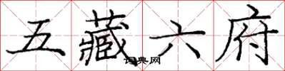 龐中華五藏六府楷書怎么寫