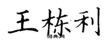 丁謙王棟利楷書個性簽名怎么寫
