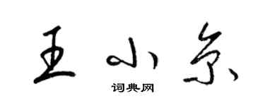 梁錦英王小京草書個性簽名怎么寫