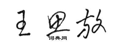 駱恆光王思放草書個性簽名怎么寫