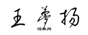 梁錦英王夢揚草書個性簽名怎么寫