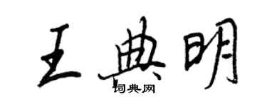 王正良王典明行書個性簽名怎么寫