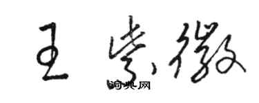 駱恆光王紫徽草書個性簽名怎么寫