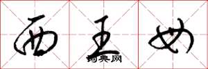 梁錦英西王母草書怎么寫