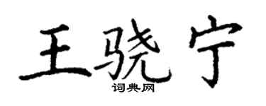 丁謙王驍寧楷書個性簽名怎么寫