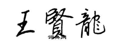 王正良王賢龍行書個性簽名怎么寫