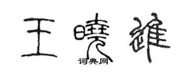 陳聲遠王曉進篆書個性簽名怎么寫