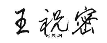 駱恆光王祝密行書個性簽名怎么寫