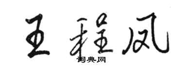 駱恆光王程鳳行書個性簽名怎么寫