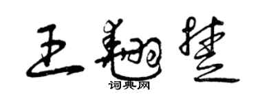 曾慶福王翹楚草書個性簽名怎么寫
