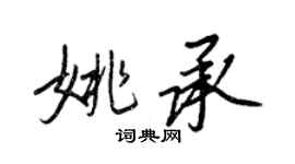 王正良姚承行書個性簽名怎么寫